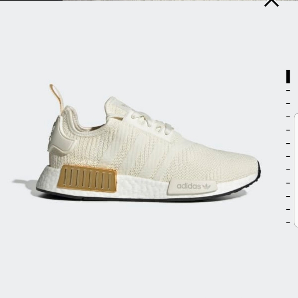 ADIDAS NMD R1 Cream Knit Metallic Gold Plug